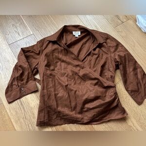 Vintage Talbots wrap blouse size 14 silk/cotton blend